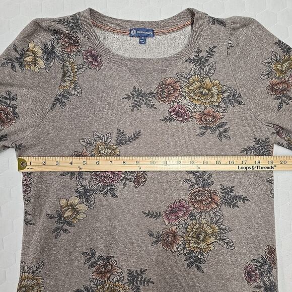 Democracy Womens Rustic Floral Feminine Sweatshirt Sz M Boho - Picture 5 of 9